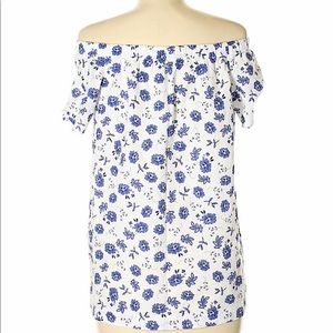Banana Republic Off the Shoulder Floral Blouse